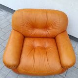 2 fauteuils en cuir cognac Sapporo, Mobil Girgi Italie