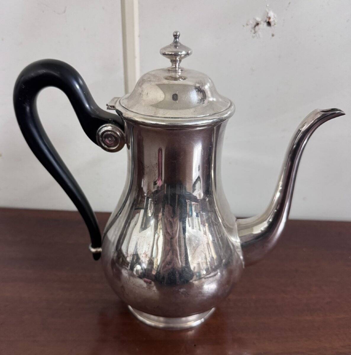 Empire style silver-plated chocolate pot