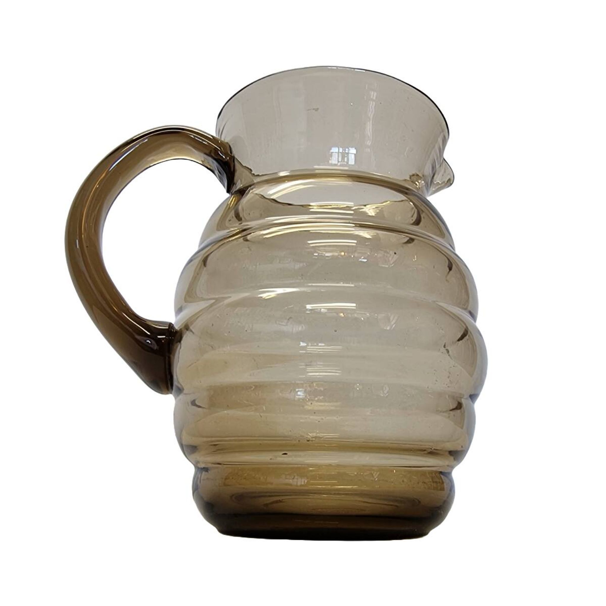 Vintage Smoked Glass Water Carafe, 1950s