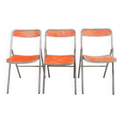 3 chaises pliantes années 1960 Souvignet
