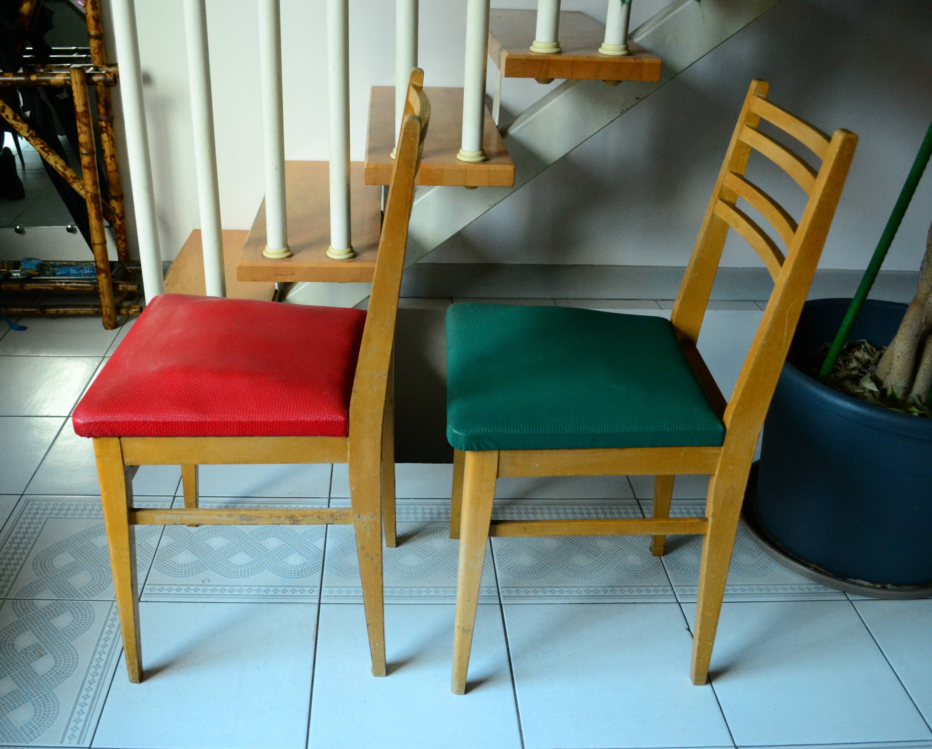 2 vintage beech chairs