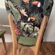 Chairs year 50/60, restored in green velvet and jungle parrot