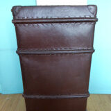 Duo of vintage dark brown suitcases "Mother Big and her little chaperone"