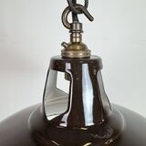 Industrial Brown Enamel Factory Pendant Lamp , 1960s