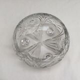 Empty vintage round crystal pocket size: height -16cm- diameter -18cm-
