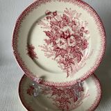 2 Onnaing Terre de Fer plates, Eglantines model, circa 1900