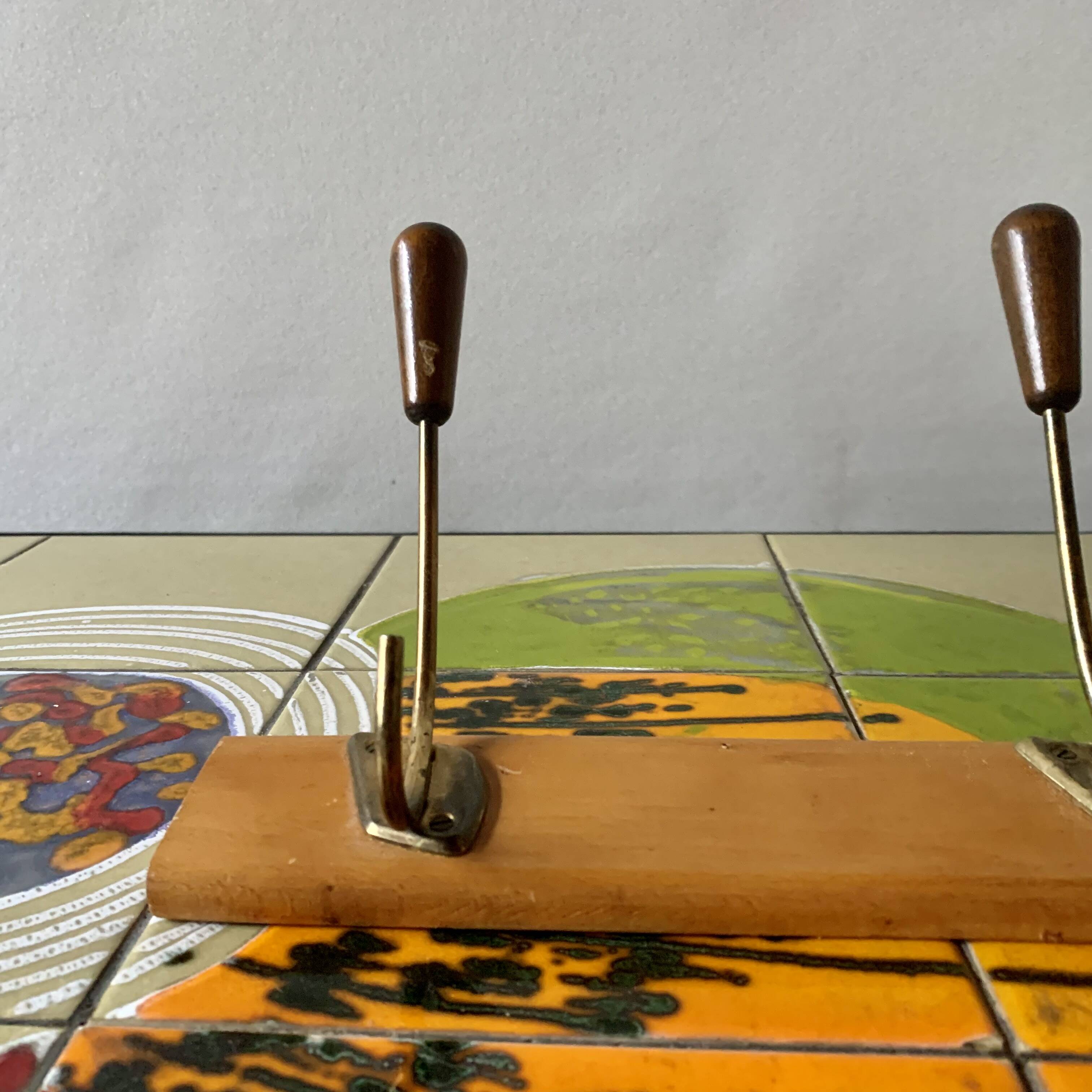 Vintage wall coat rack - 3 hooks