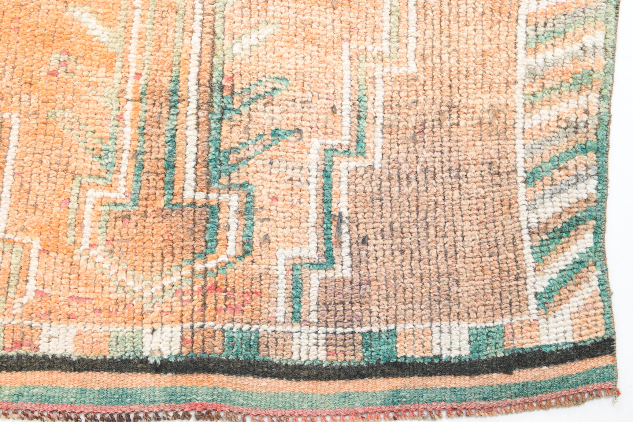 3x12 pale orange herki runner rug 99x380cm