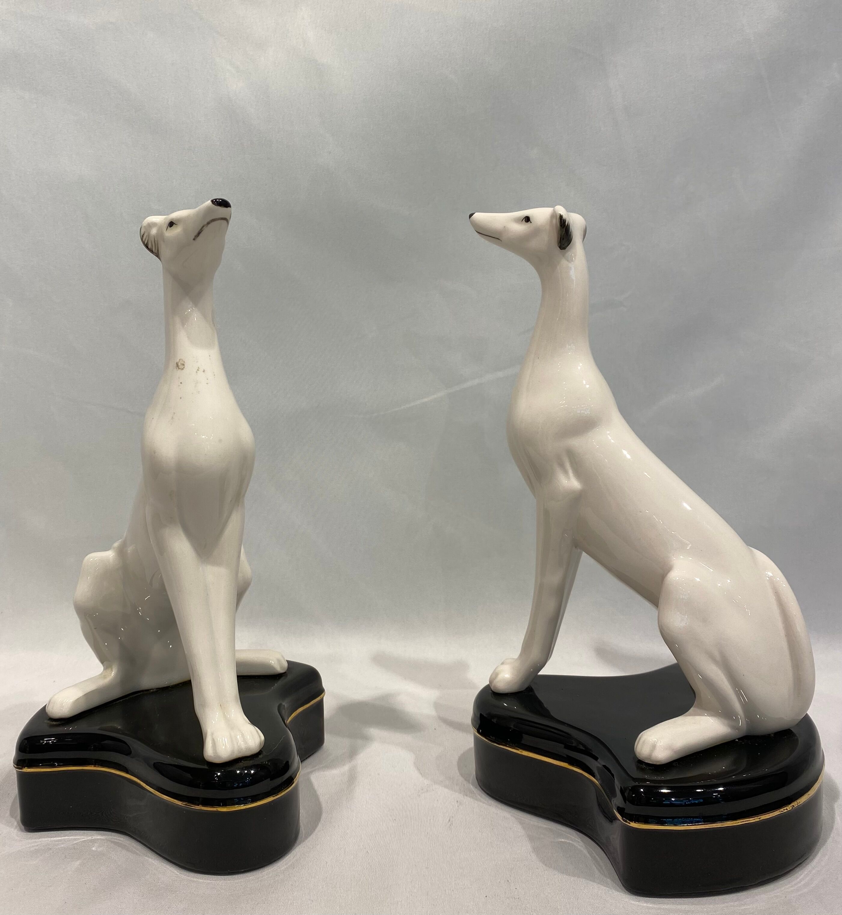 Pair of Fitz & Floyd porcelain greyhounds