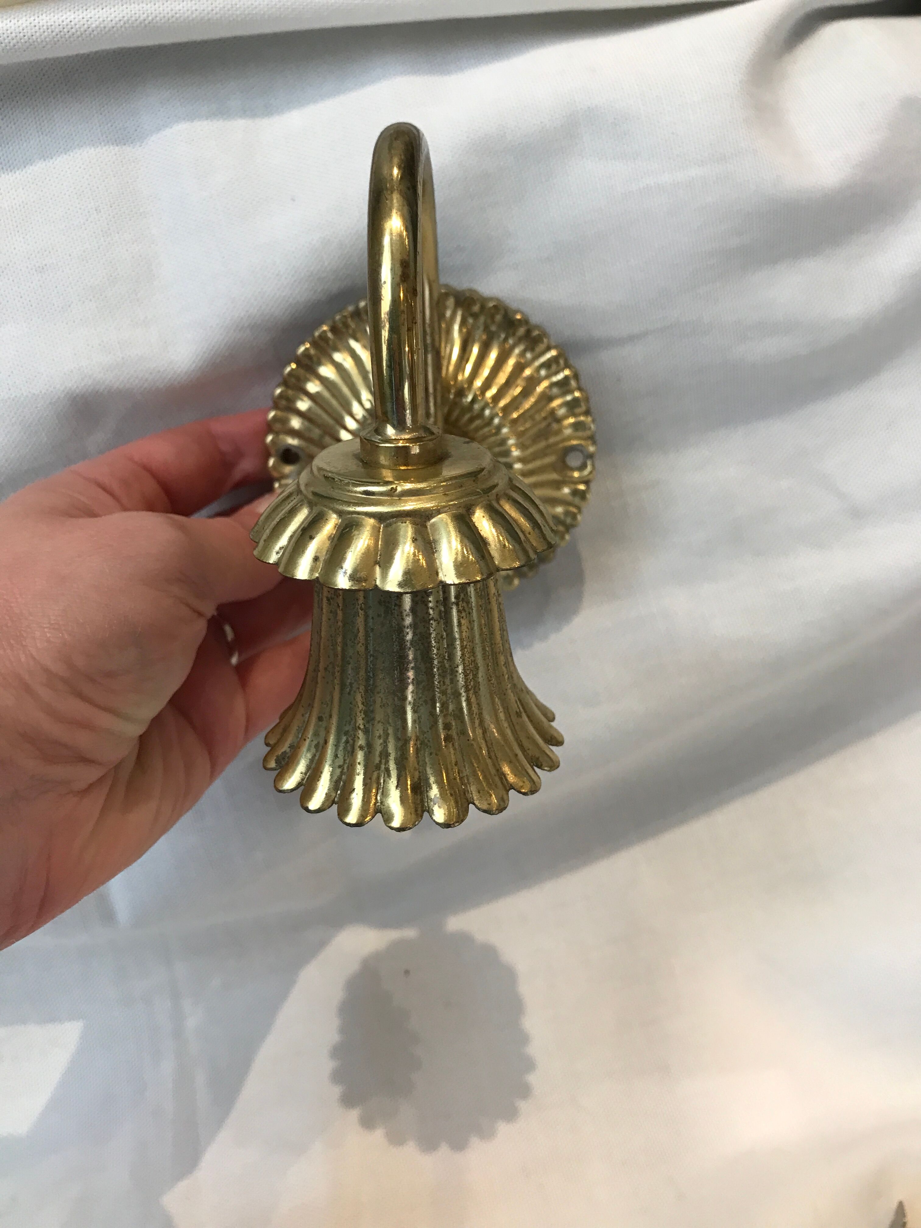Pair of golden wall light