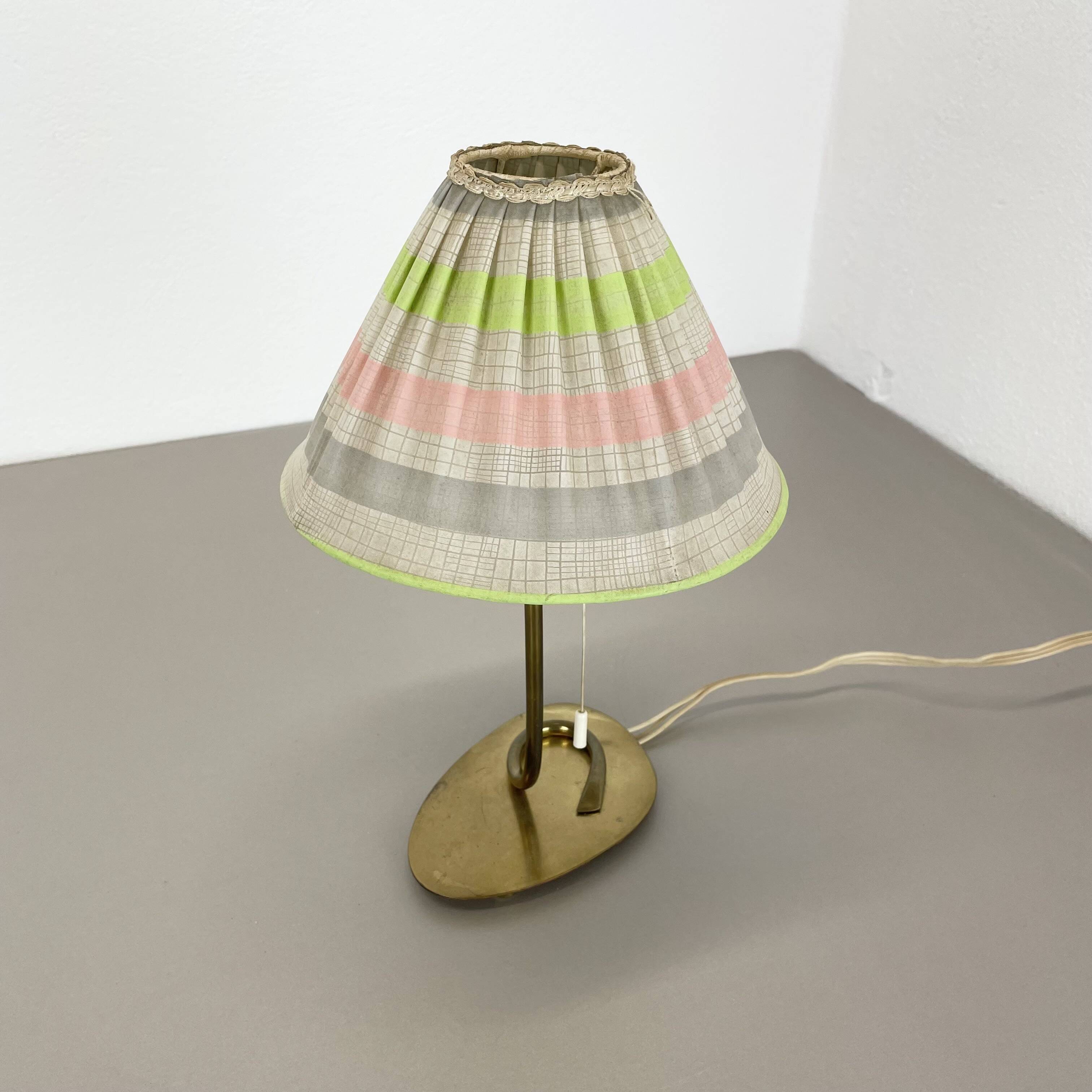 32cm Beautiful kalmar style brass + fabric table light, Austria, 1960s