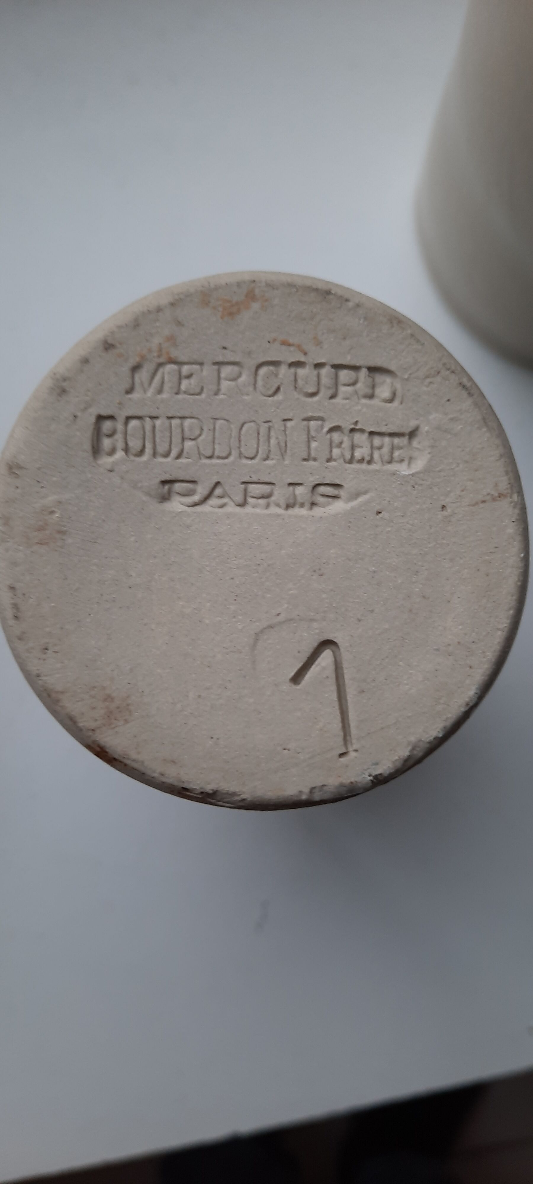 Set of mercury bottles Bourdon freres Paris in glazed sandstone
