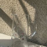 Orangeade decanter with ancient engraved flowers