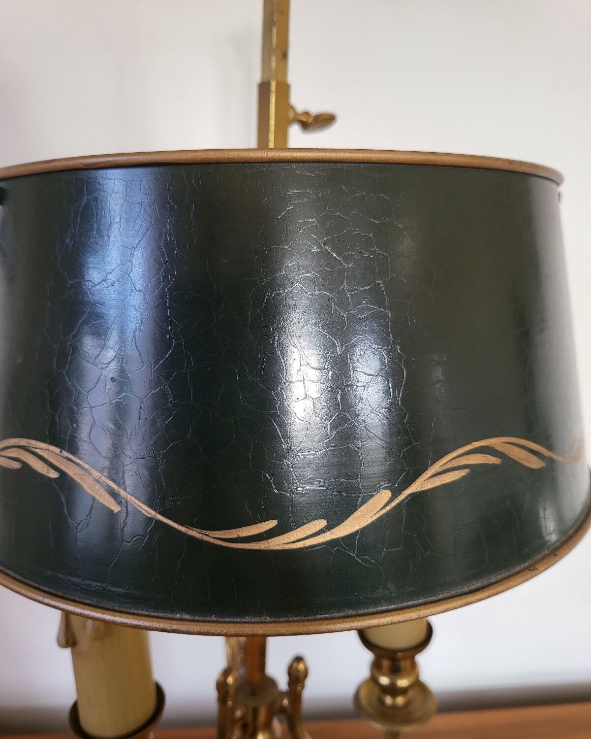 Antique Empire Style Bouillotte Lamp in brass and tin