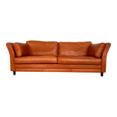 Vintage danish cognac leather sofa