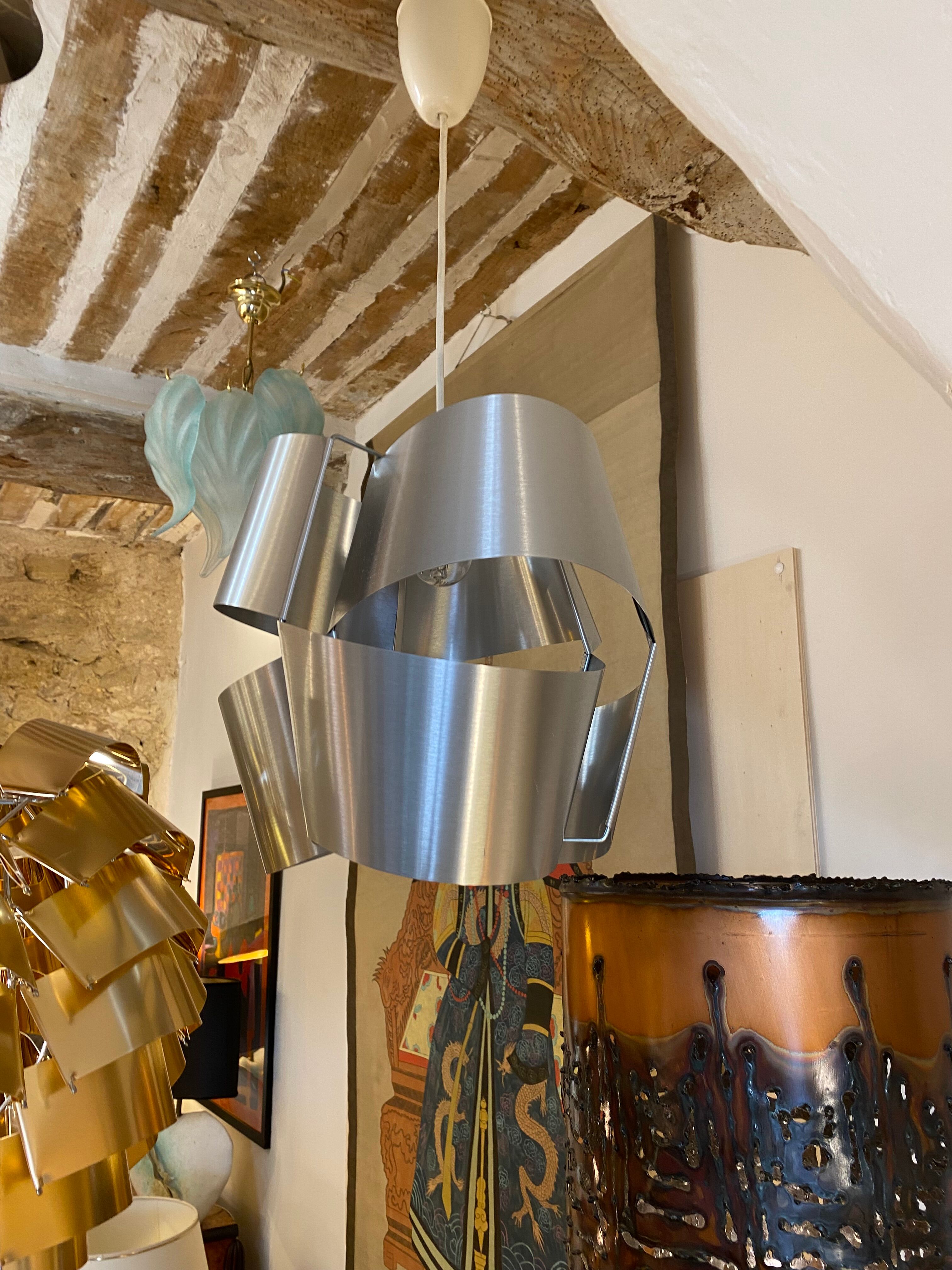 Max Sauze aluminum ribbon chandelier