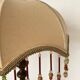 Lampe rétro bois tourné et perles 41 cm