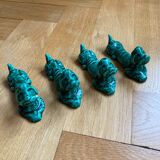 Green ceramic dog knife holder