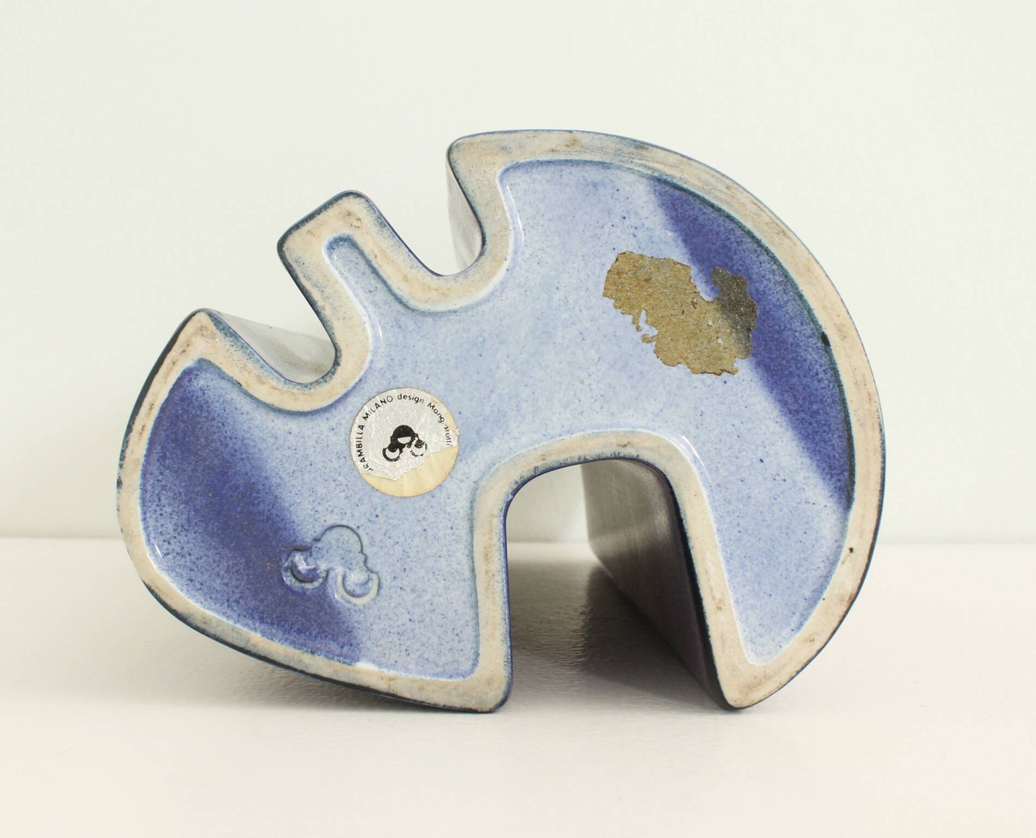 Multifaceted ceramic vase by Angelo Mangiarotti, Italy, 1968.