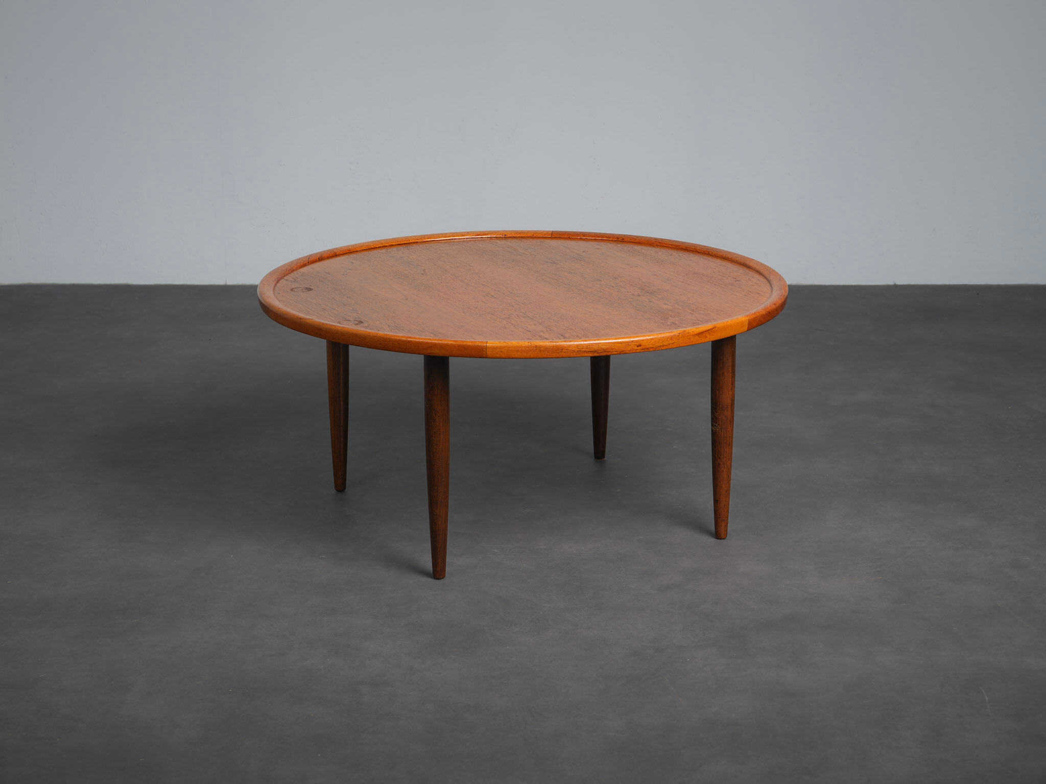 Table basse ronde en teck moderne scandinave, Danemark, années 1960
