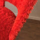 Pair of vintage red shaggy armchairs from the 1960s.
