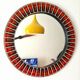 Large round ceramic mirror vintage 70s