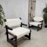 2 midcentury armchairs sculptural nature