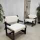 2 midcentury armchairs sculptural nature