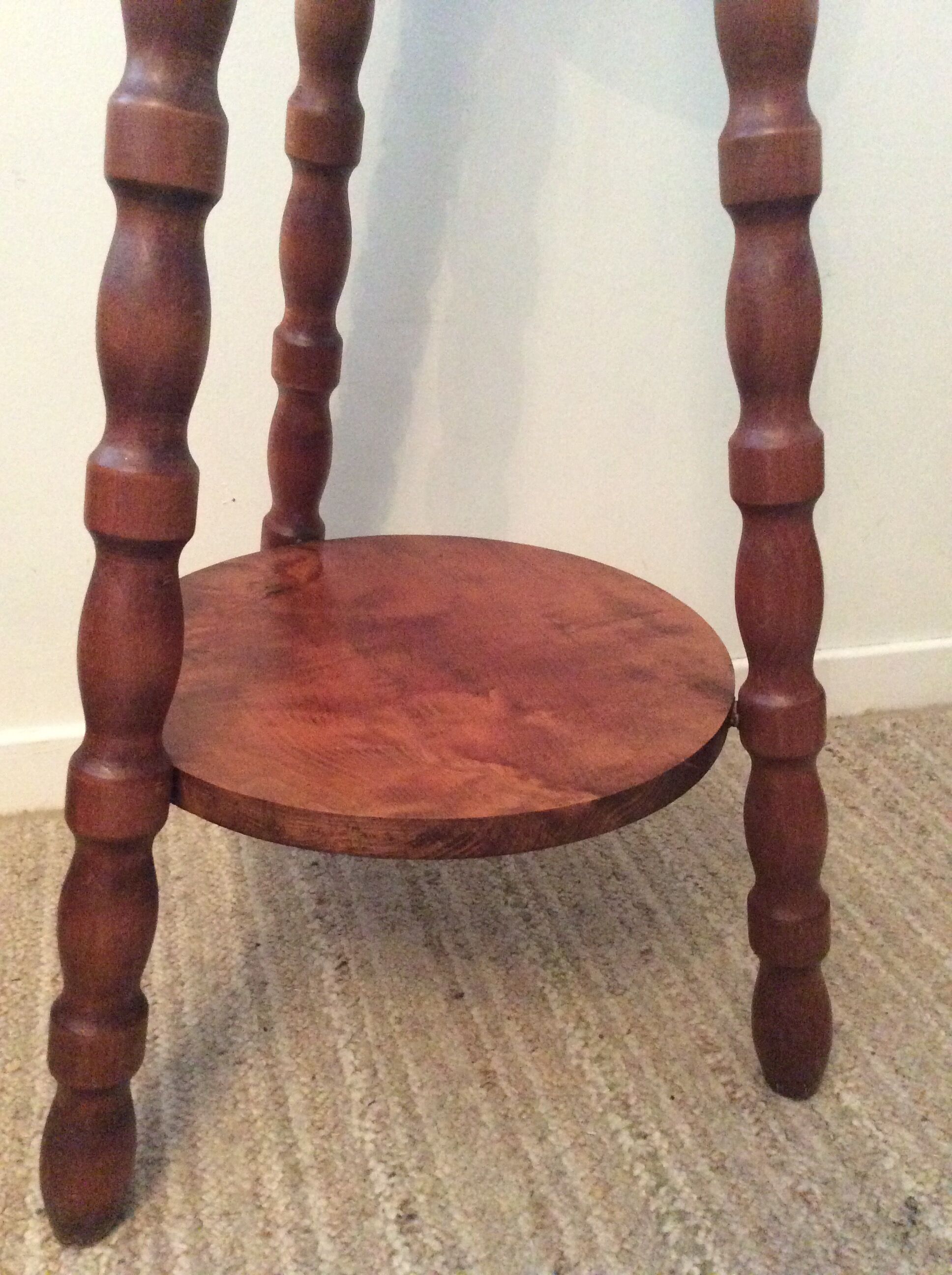 Scandinavian plant holder in solid wood turned from the 60s and 70s