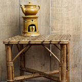 Table basse bout de canapé rotin
