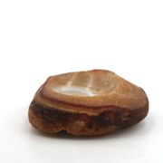 Brown-orange ashtray and pocket tray in natural agate, vintage 1970s.