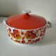 Vintage soup tureen Wunsiedel Bavaria – orange pop flowers 70s