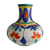 Vase Fratelli Fanciullacci multicolored scarified ceramic 50s / 60s