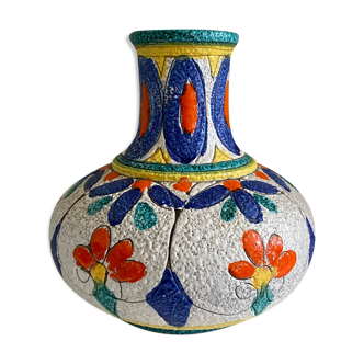 Vase Fratelli Fanciullacci multicolored scarified ceramic 50s / 60s