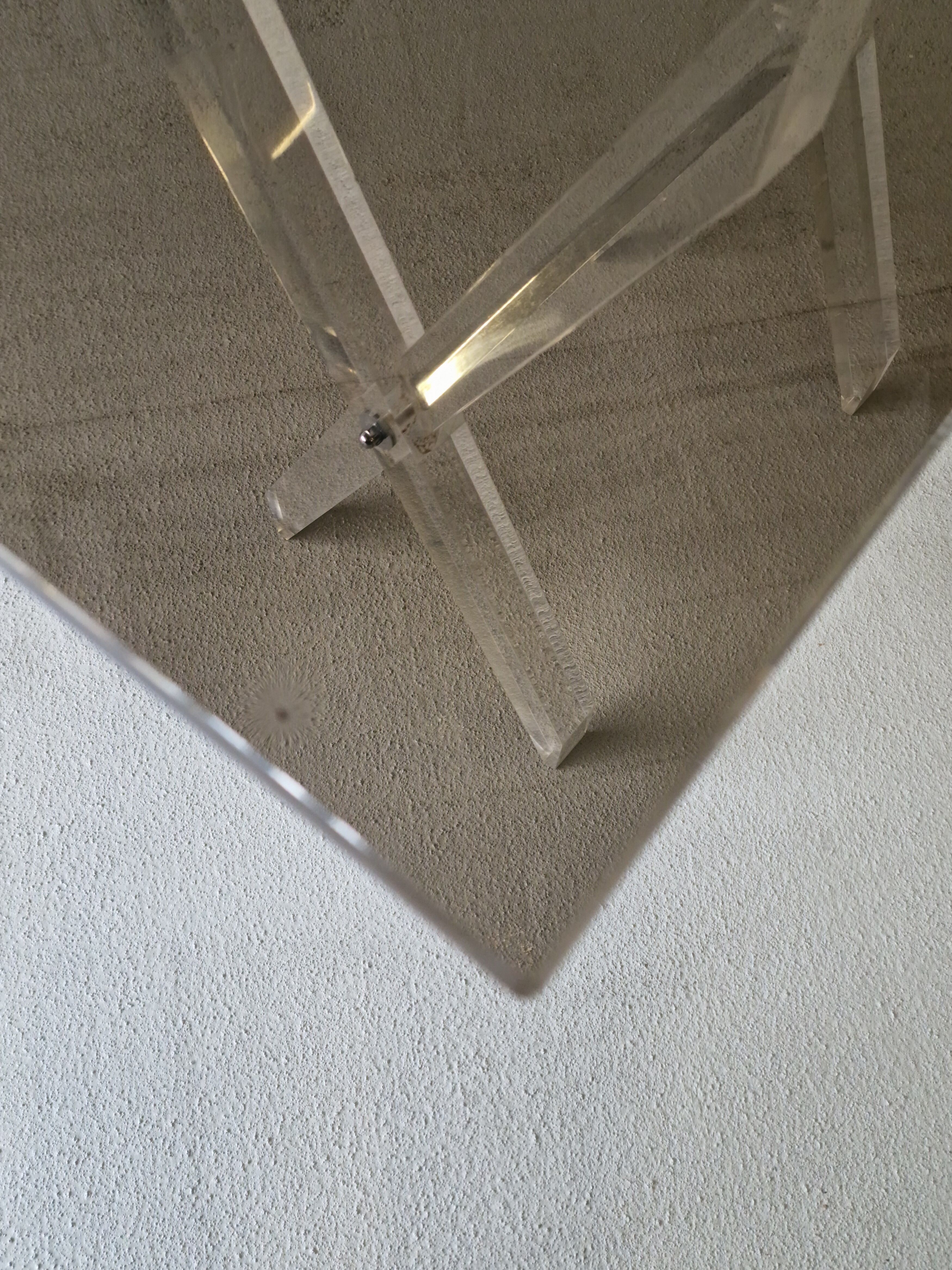 Desk in feet x plexiglass & smoked glass, 1970s