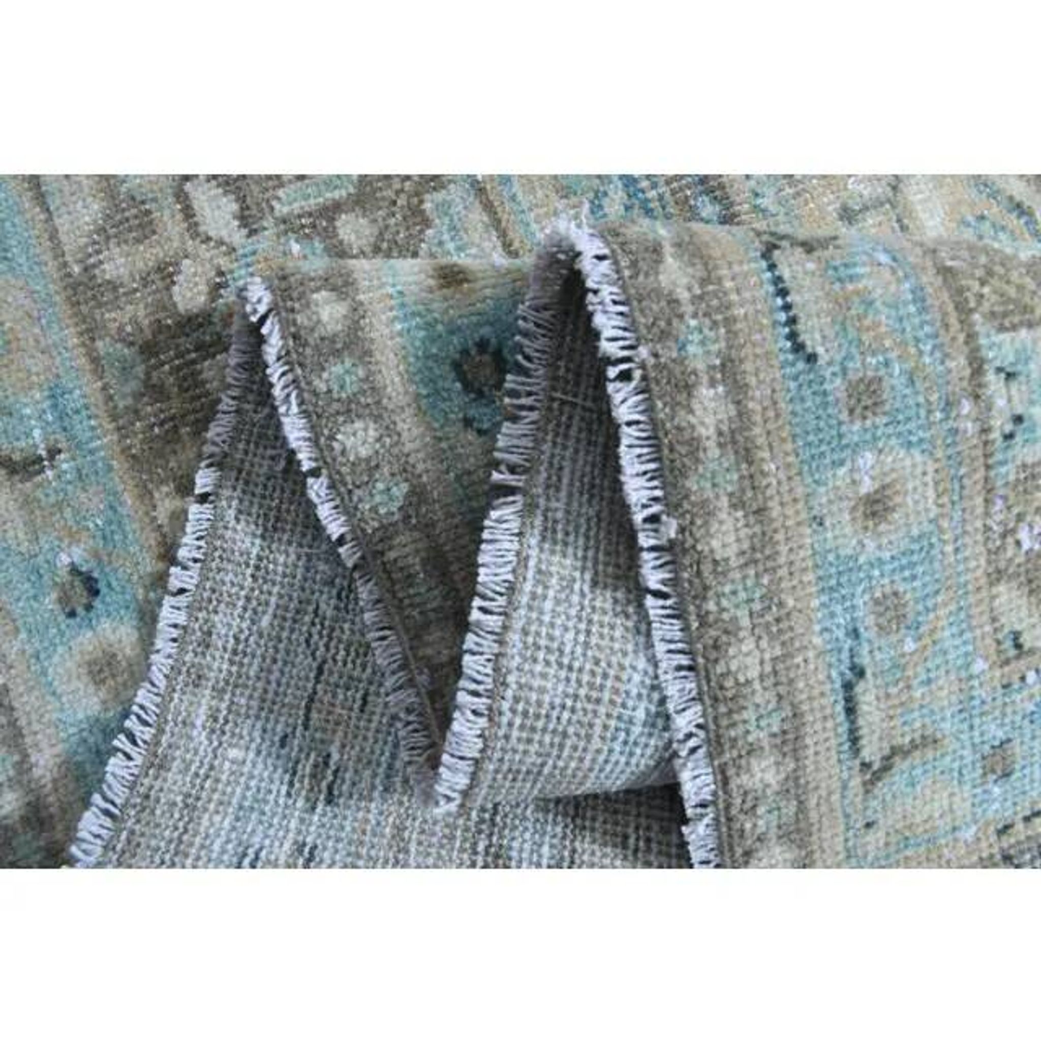 1970s Vintage Persian Handmade Wool Cotton Light Brown Area Rug 291x394