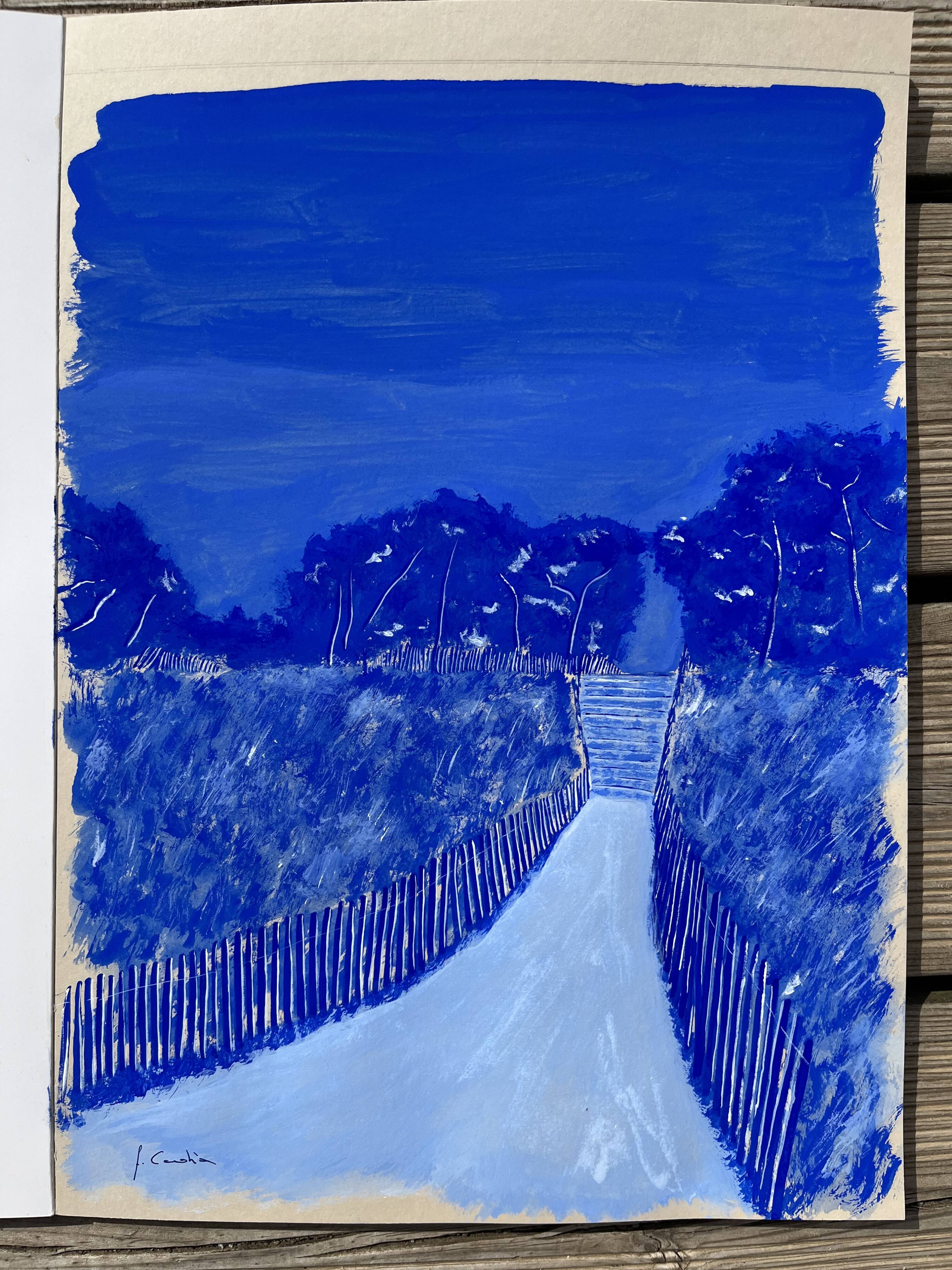 Gouache Sainte-Marine ultramarine blue
