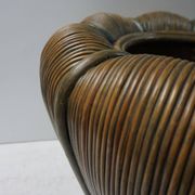 Large Mid-Century Modern Rattan Bamboo Cachepot Plant Holder, 1970s