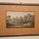 Old watercolour on paper from the early 19th century – landscape with aqueduct and bridge.