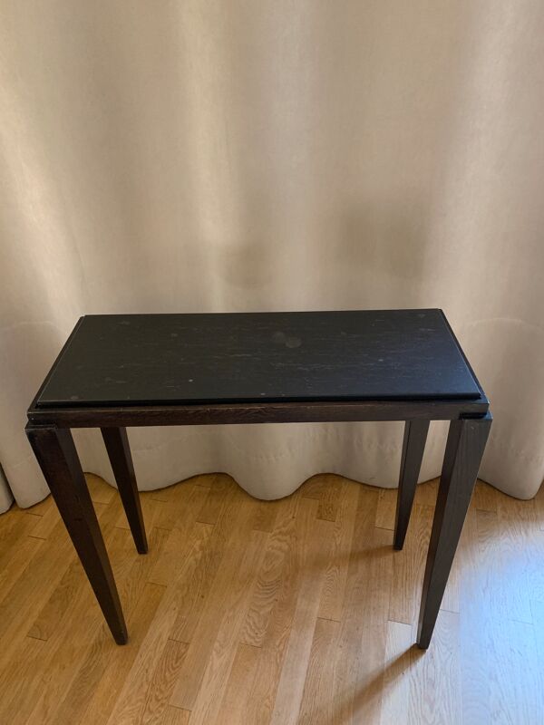 Table d'appoint en chêne, ardoise brute de clivage