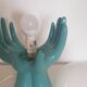 Ceramic and opaline lamp forming two hands, 1970s