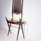 Table console laquée avec plateau en verre et miroir