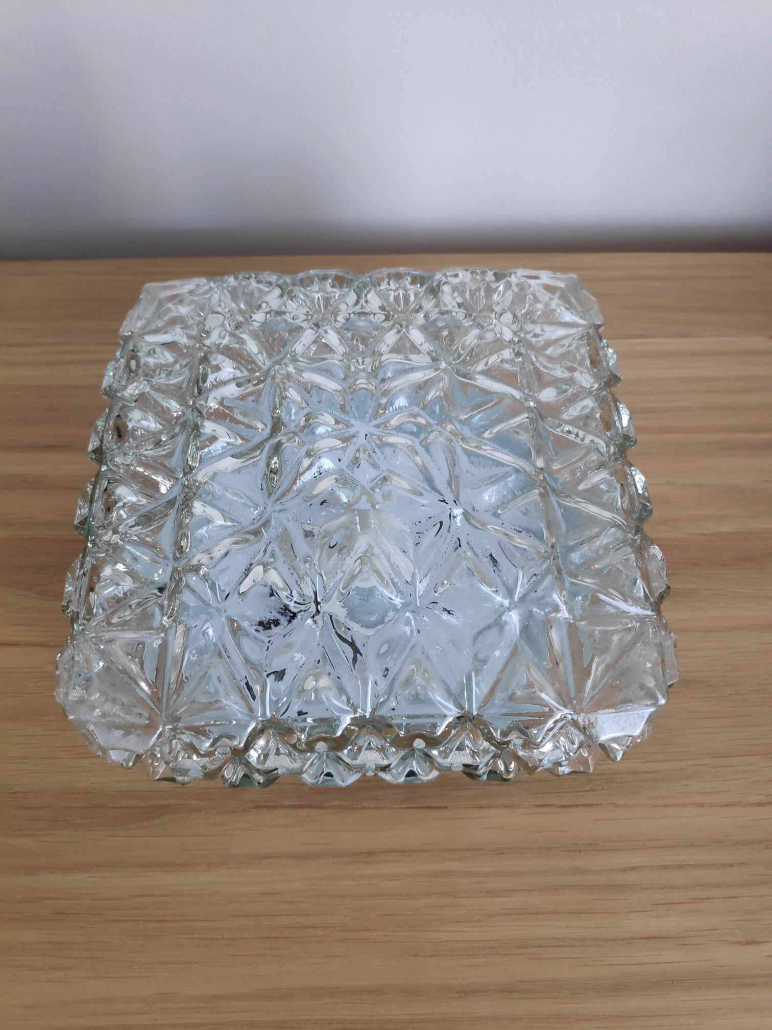 70s glass ceiling light