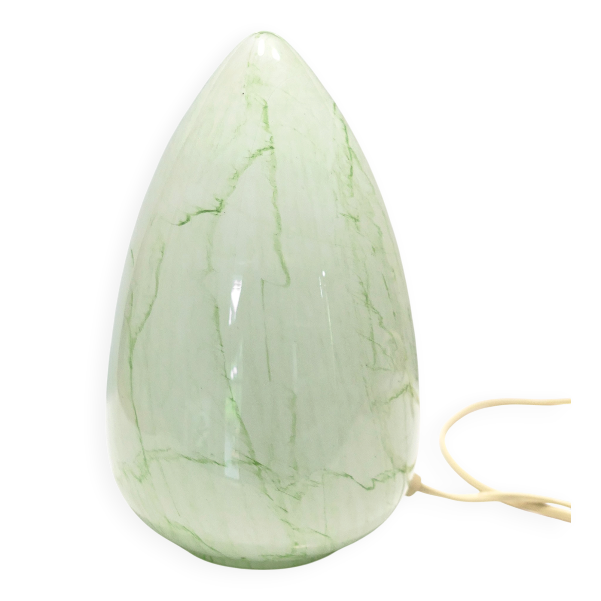 marbled opaline glass egg lamp 1970-80