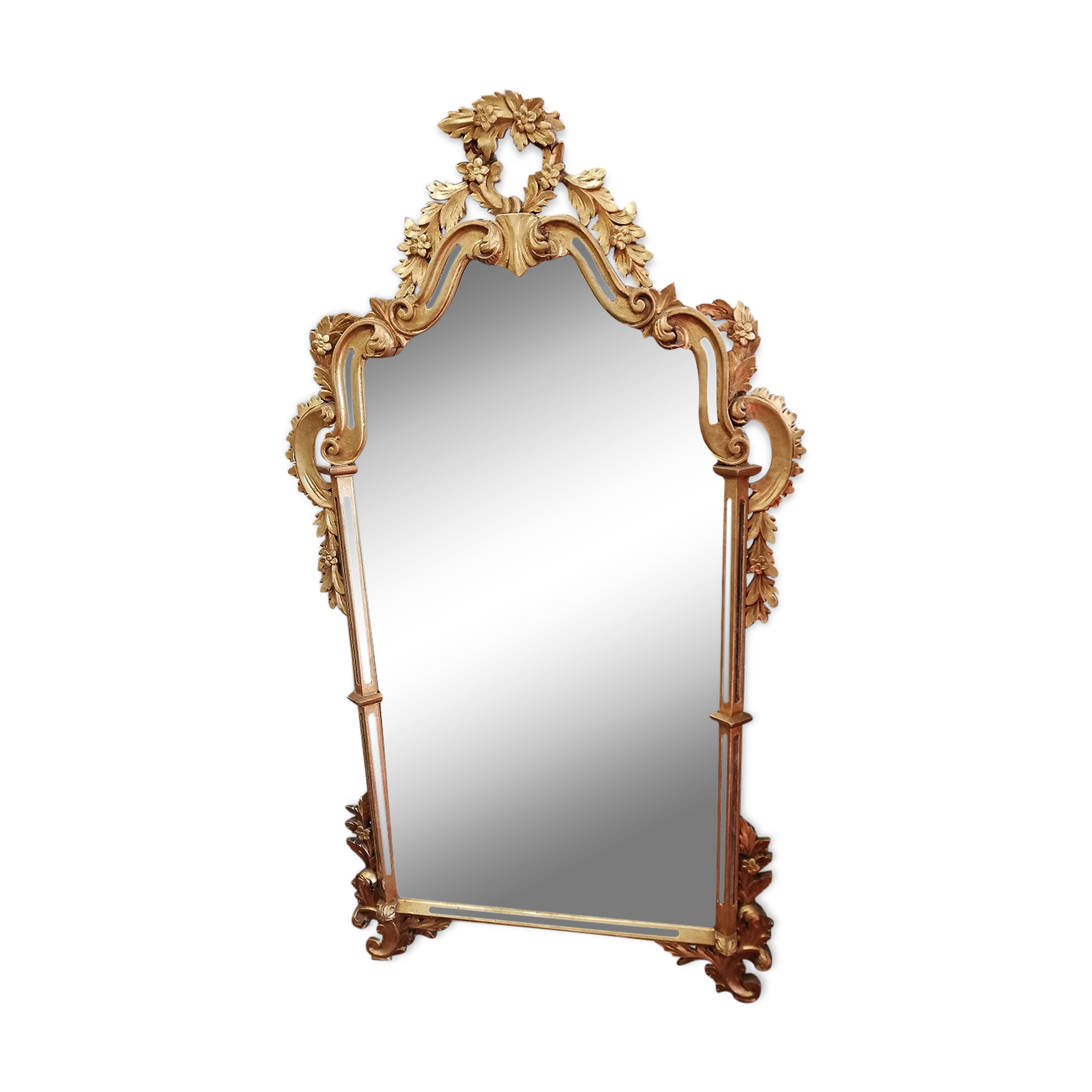 In-between wood stucco mirror Golden STYLE LOUIS XV trumeau ice decoration Castle