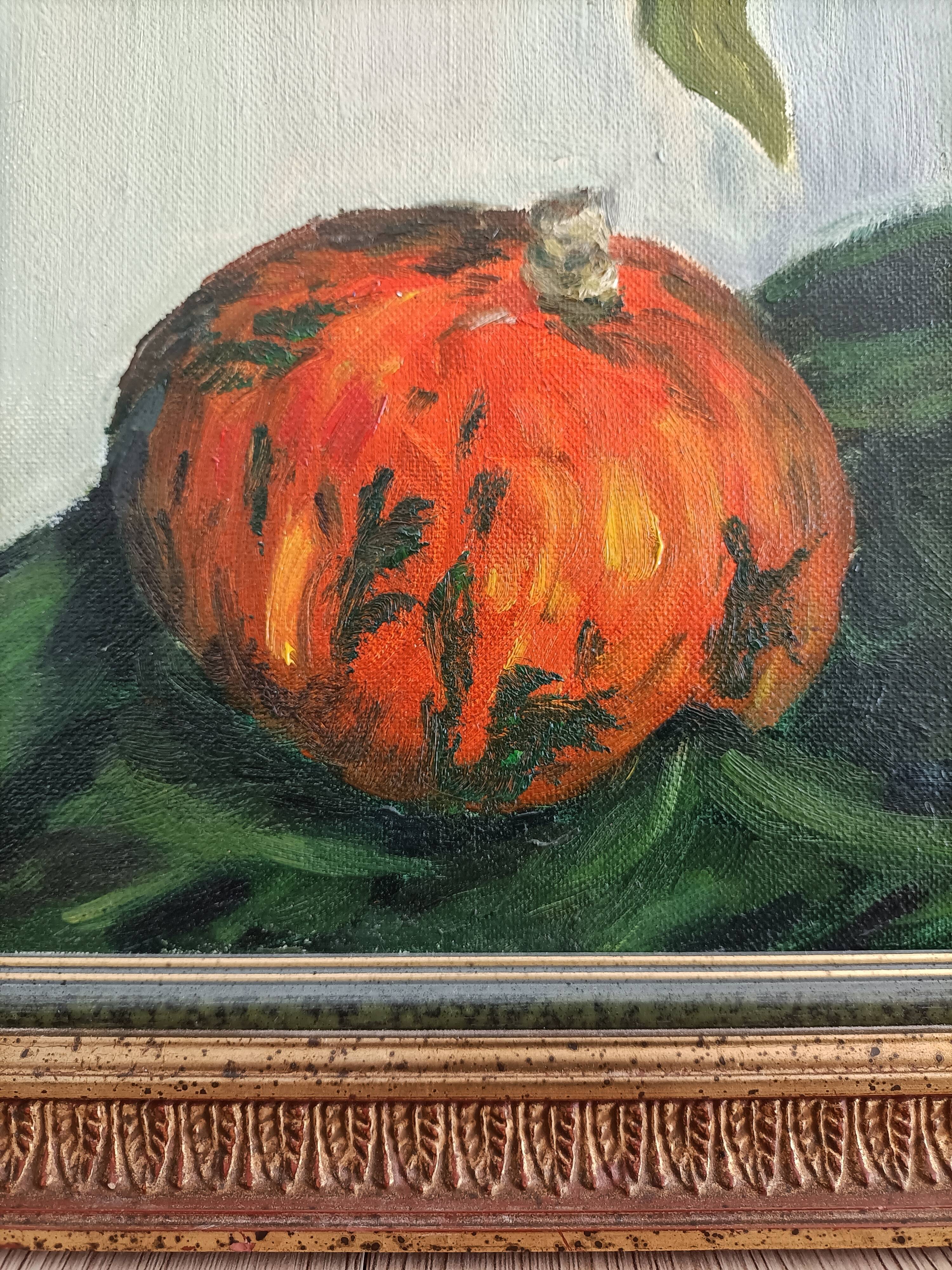 Sunflower and pumpkin painting signed J. Dubuc Berteaux
