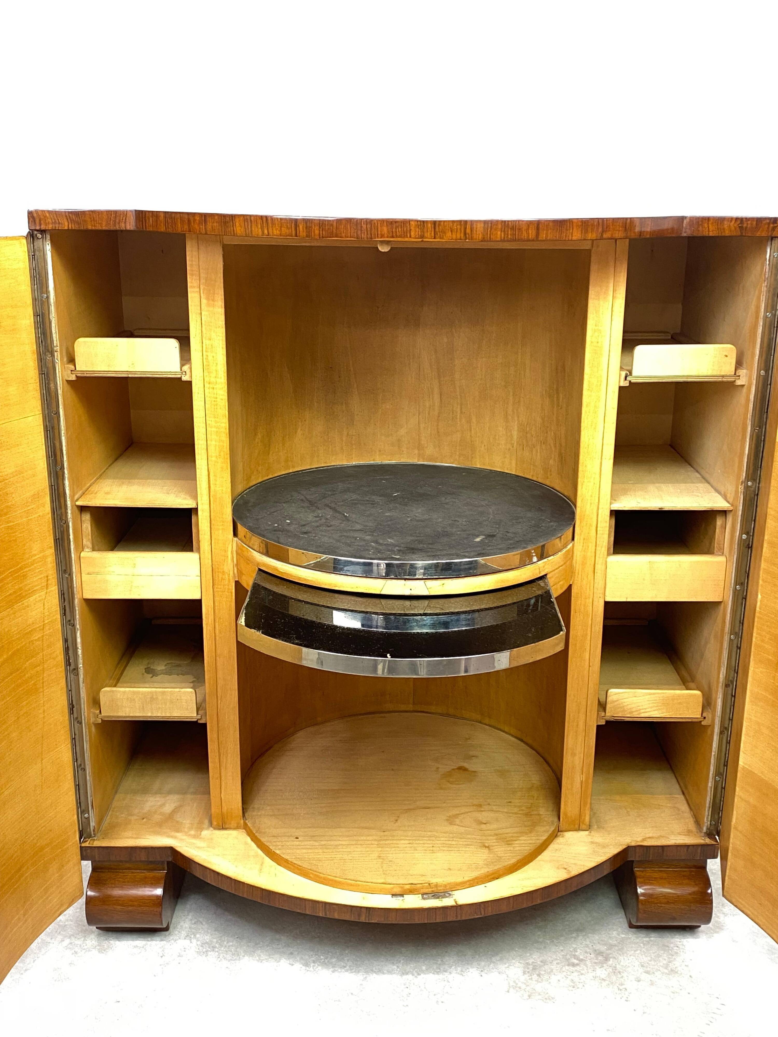 Art Deco walnut bar cabinet very rare by Thonet