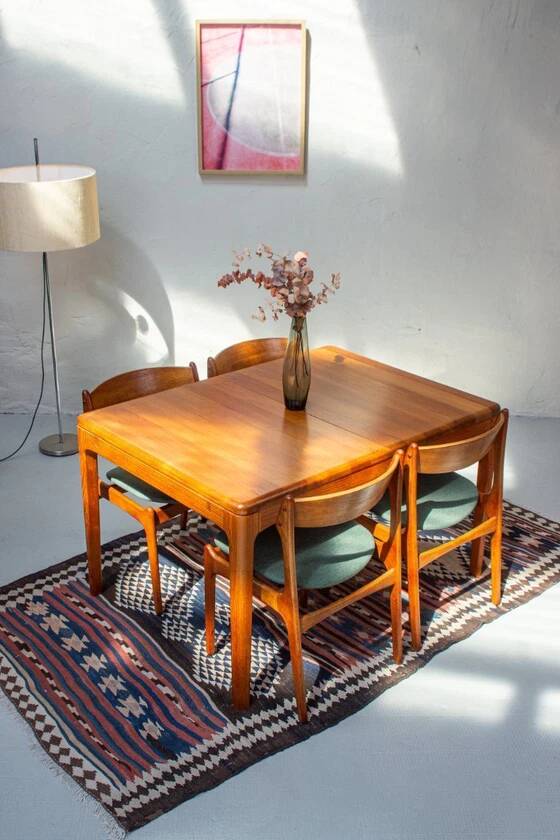 Vintage teak dining table, Danish Mid Century, 1960s, solid wood