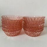 Orange pressed glass cups