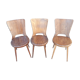 Série de 3 chaises Baumann modèle Dove vintage